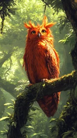 Bright Owl Amongst Greenery