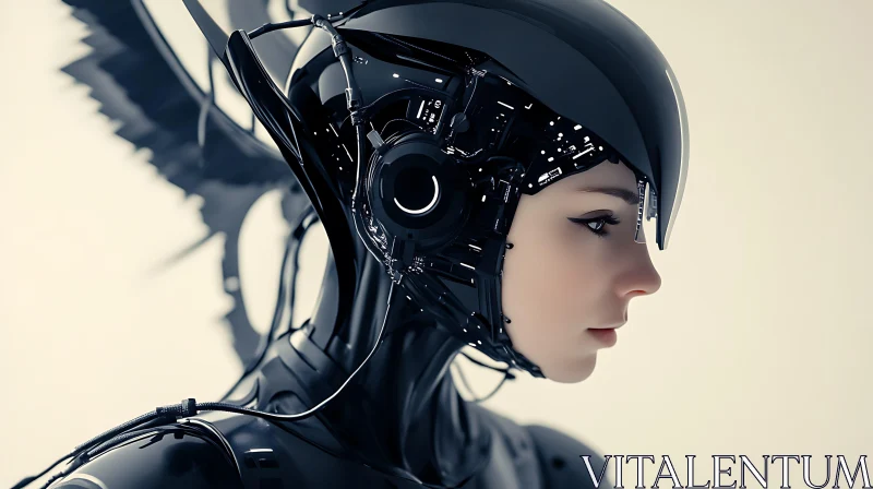 Cybernetic Female Profile AI Image