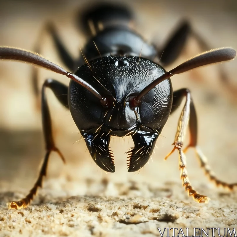 Detailed Closeup of a Black Ant AI Image