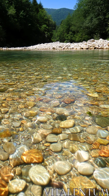 AI ART Pristine River and Forest Scene