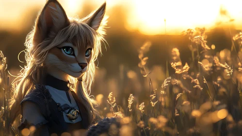 Sunset Serenade: A Fox's Peaceful Moment