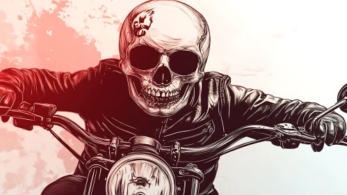 Biker Skull Art on Motorcycle