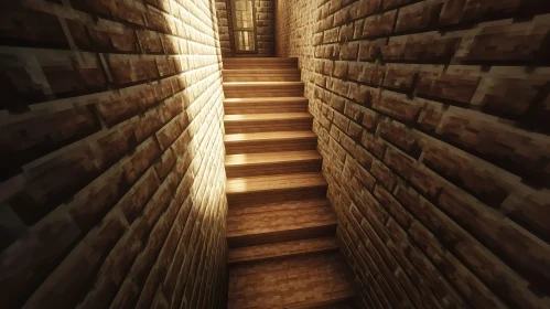 Staircase Between Brick Walls