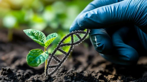 DNA and Seedling: Genetic Engineering Concept