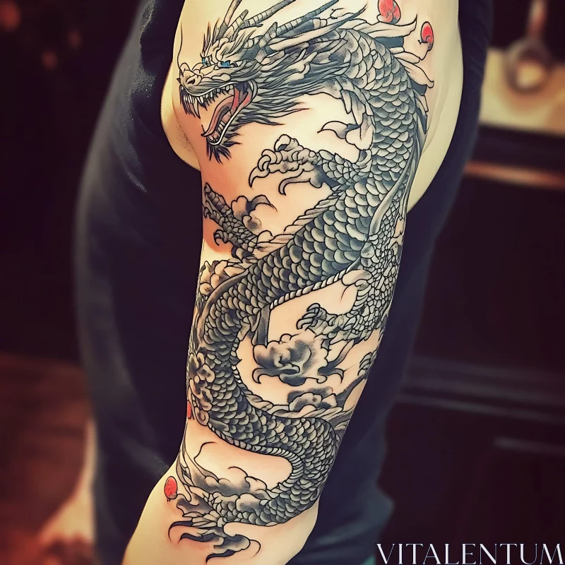 Dragon Arm Tattoo Design with Intricate Details AI Image