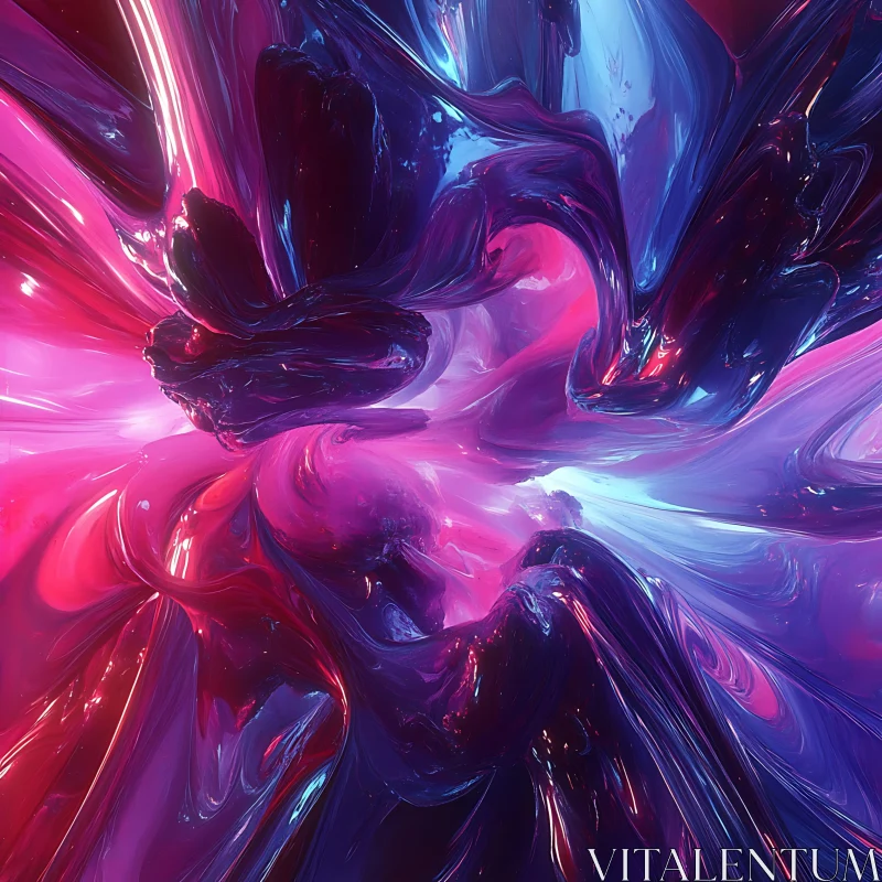 Fluid Colorful Abstract Painting AI Image