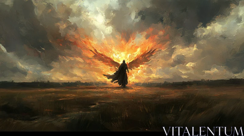 AI ART Fiery Angel in a Field