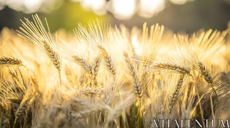 AI ART Ears of Wheat at Sunset