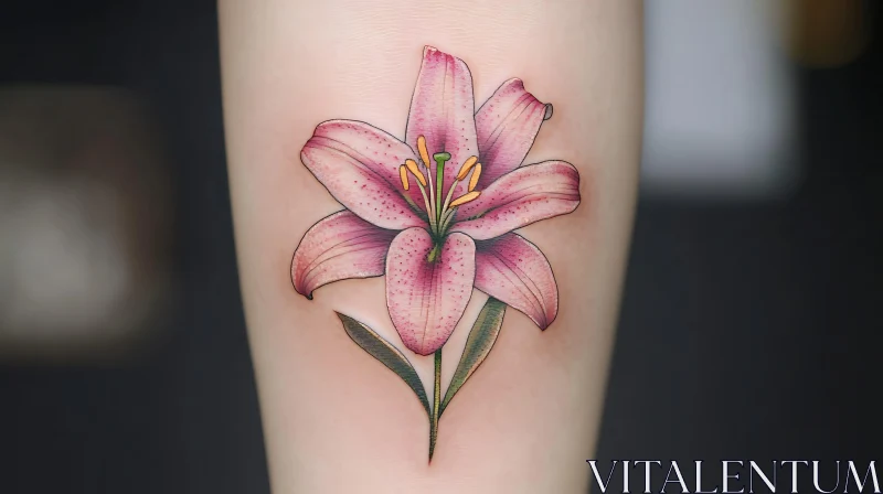 Beautiful Floral Tattoo Design AI Image