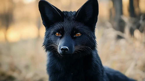 Mystic Black Fox with Piercing Gaze