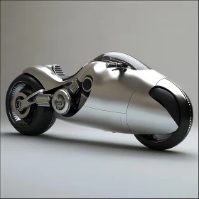 Sleek Silver Motorcycle of the Future