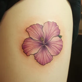 Pink Hibiscus Tattoo Art on Skin