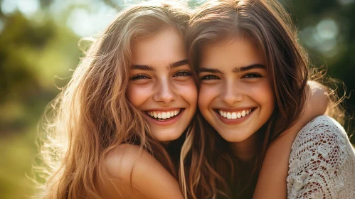 Radiant Smiles: Two Friends United