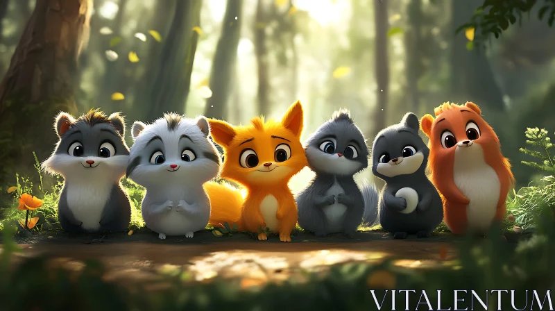 AI ART Animated Squirrels in Sunlight