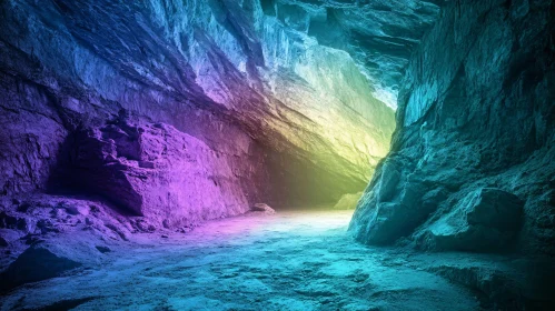 Colorful Underground Cave with Rock Formations