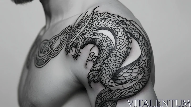 Dragon Shoulder Tattoo Art AI Image