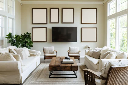 Neutral Tone Living Room With Modern Decor