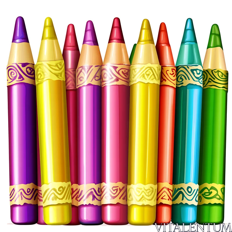 Rainbow Colored Pencils - Art Supplies AI Image