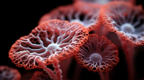 Detailed Close-up of Red Sea Fungus - A Marvel in Macro Photography