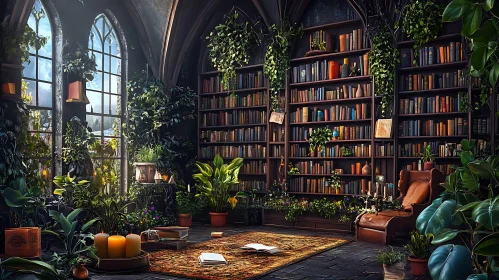 Botanical Library Ambiance