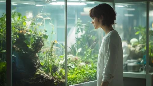 Serene Gaze at Indoor Plants