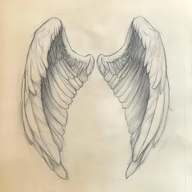 Angelic Wings in Graphite