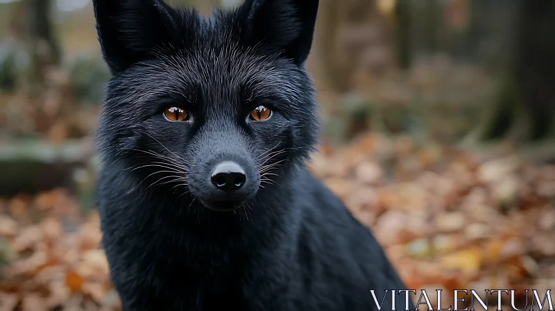 Portrait of a Black Fox AI Image