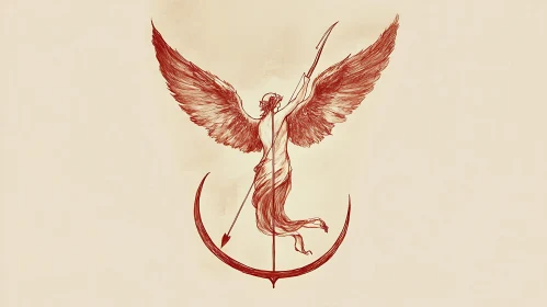 Angel with Wings and Spear