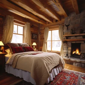 Cozy Cabin Bedroom Interior Design