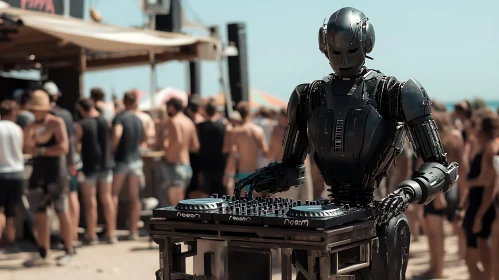 Cybernetic DJ on the Beach