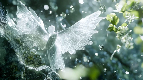 Luminous Angel with Sparkling Wings