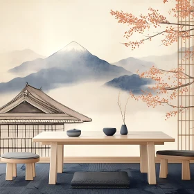 Serene Mountain View Interior Art