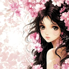 Floral Anime Beauty