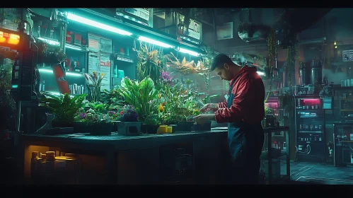 Urban Greenery: Florist at Work