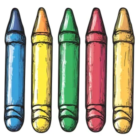 Vibrant Crayons Line-up - Artistic Still Life