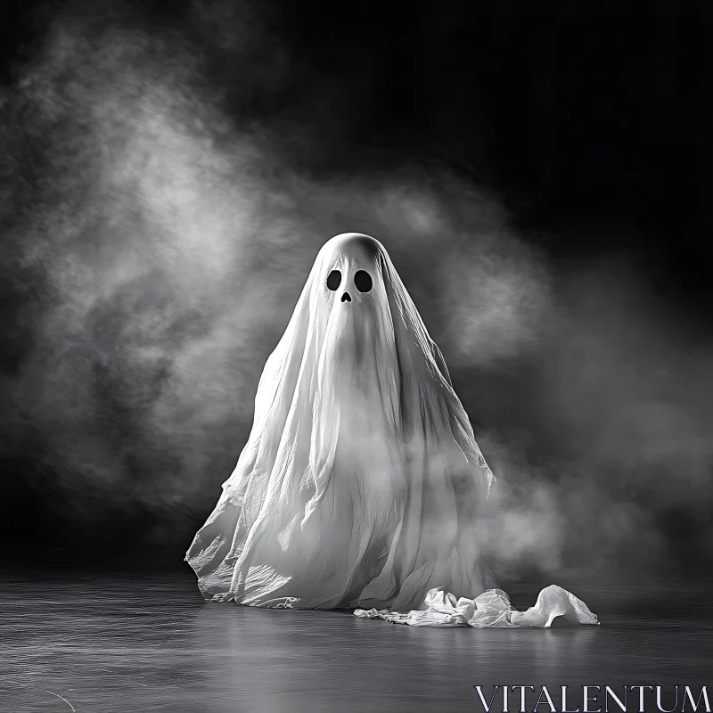 AI ART Smoky Ghost: Spectral Image of Halloween