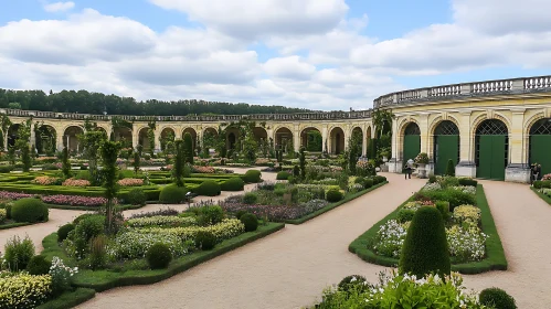 Formal Garden with Classical Building