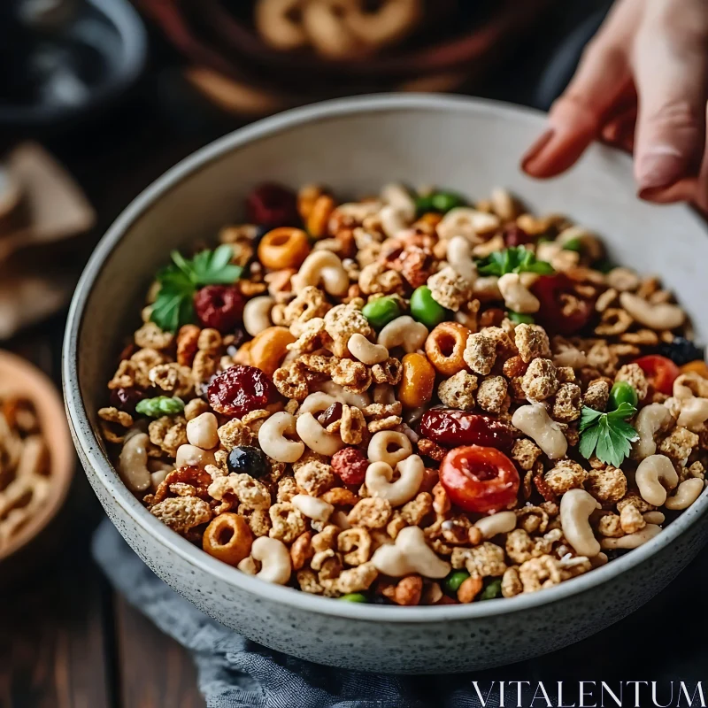 Nutritious Breakfast Bowl with Diverse Ingredients AI Image