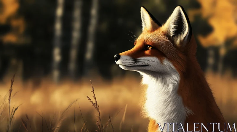 AI ART Contemplative Fox Portrait