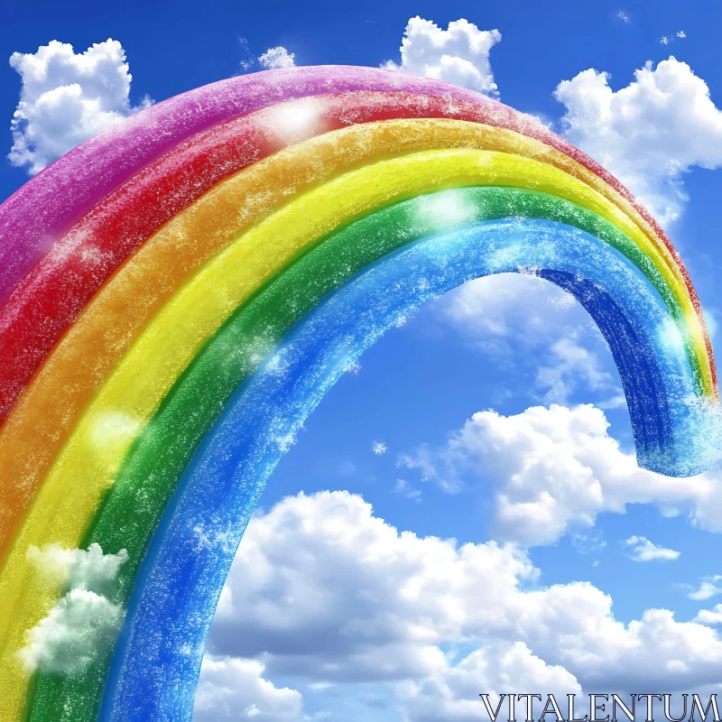 Colorful Rainbow in the Sky AI Image