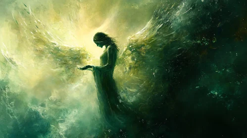 Guardian Angel in Emerald Hues