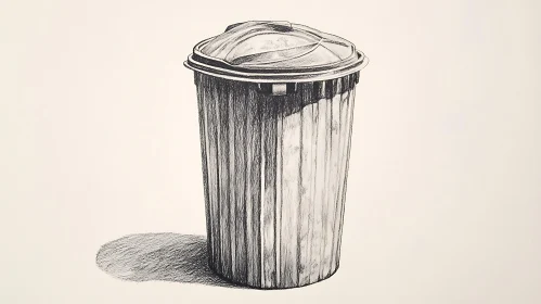 Realistic Trash Can Drawing