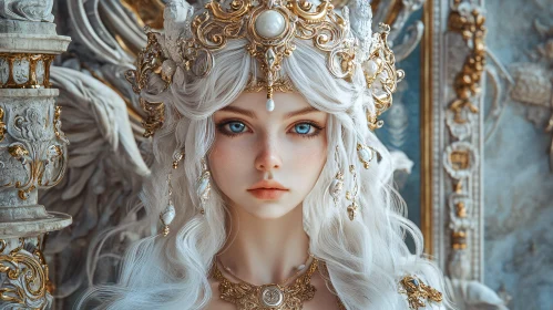 Regal Woman with Blue Eyes