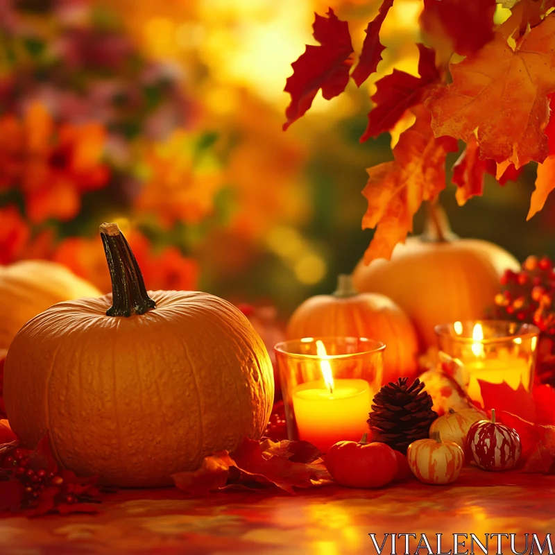 Fall Still Life with Pumpkins AI Image