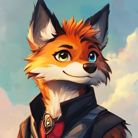 Whimsical Fox Character Illustration