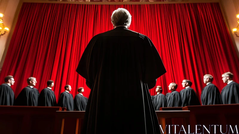 Solemn Judges in Judicial Setting AI Image