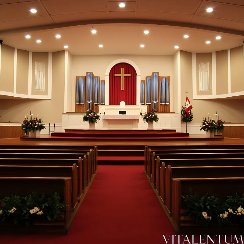 Church Sanctuary: A Place of Worship AI Image