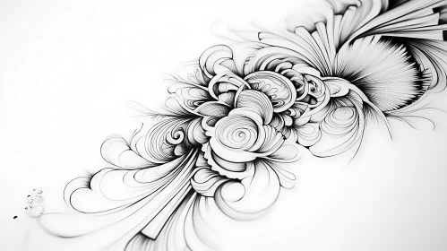 Swirling Abstract Ink Art