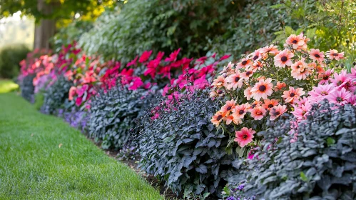 Colorful Flowerbed in Bloom