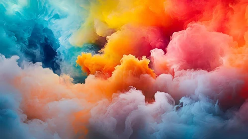 Abstract Colourful Smoke Painting